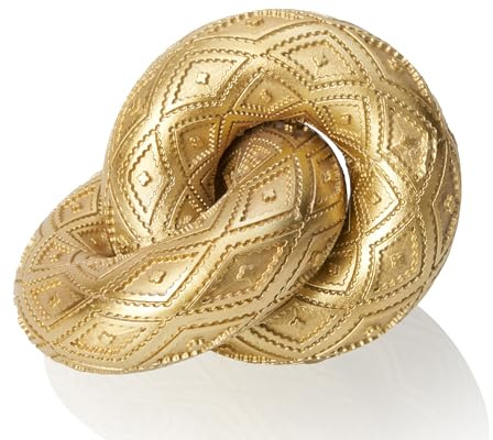 BOIHEGU Knot Chain Link for Coffee Table Decor, 2 Link Resin Aesthetic Decor Decorative Chain Knot, Gold Accent Knot Decor for Neutral Home Decor