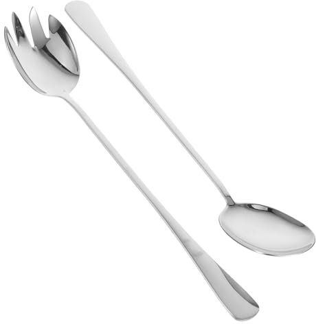 Alipis Cucharas Acero Inoxidable Cuchara para Servir Buffet Tenedor Utensilios para Fiestas