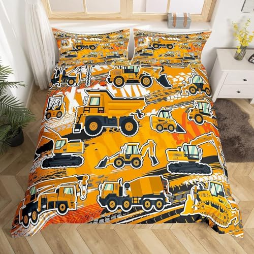 Bettwäsche Set Kinderbettwäsche Traktor 3D Gedruckt Weich Glatt Mikrofaser Weiche Bettbezug 3 Teilig Mit Reißverschluss + 2 Kopfkissenbezug - Hypoallergene Tagesdecke 135X200 cm -552257004