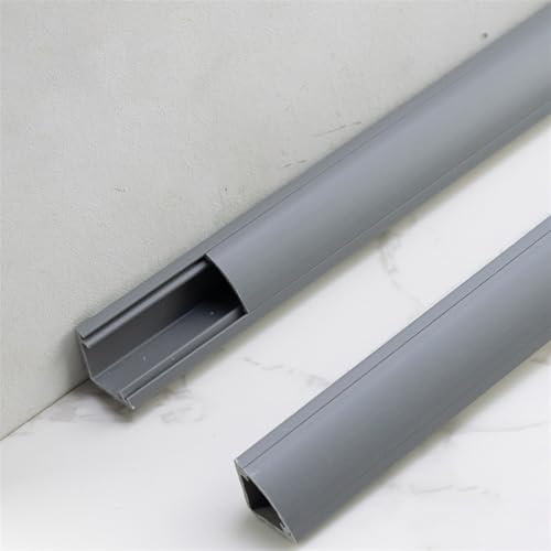 HDYZJQ kabelschacht Eck-Kabelversteck/Kabelführung, Selbstklebende Kabelabdeckung, Laufbahn für Wand-Fußleistendecke, PVC-Boden-Teppich-Kabelkanal für Zuhause(Gray,20x20mm(7/9x7/9 in))
