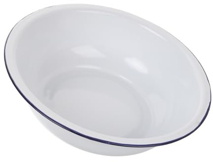 Angoily Bol De Esmalte Para Mezclar y Lavar Tazón De Vintage Para Cocina y Baño Para Verduras y Frutas Diseño Clásico Tazón Multifuncional