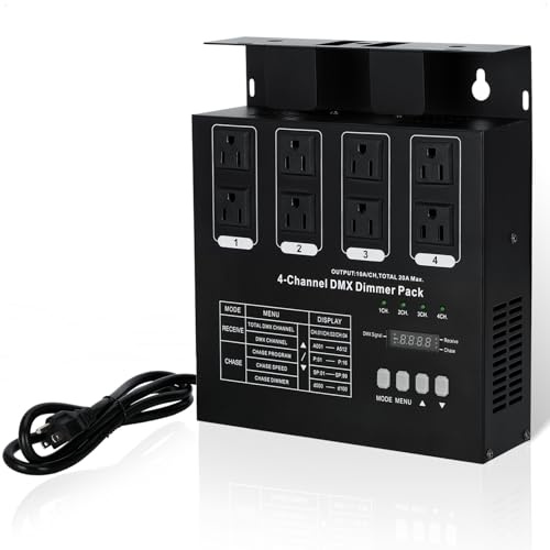 Vikua Dmx Dimmer Pack with Dmx 4-Channel Dmx512 Dimmer Pack Suitable for Stage Lighting Control