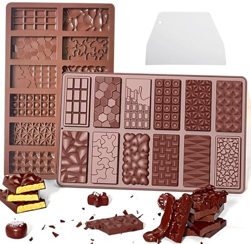 2 Stampi per Cioccolatini Stampo, Tavoletta in Silicone per Cioccolatini Cioccolatini Cioccolatini Cioccolatini Caramelle Cubetti Di Ghiaccio Stampo Cioccolato Tavoletta