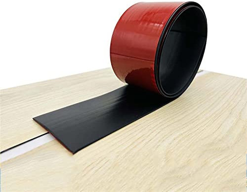 Bande de transition autocollante en vinyle pour revêtement de sol stratifié Noir 5 m x 7,6 cm