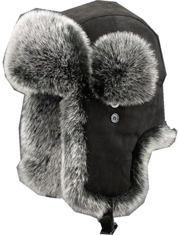 Schwarz,Winter Trapper Hut, Multifunktions Verstellbare Pilotenmütze Warme Russische Ushanka Bomberhüte Mit Ohrenklappen Winddicht Im Freien