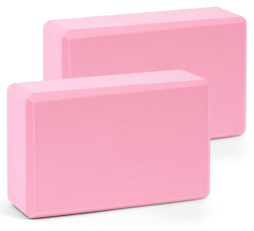Flintronic Lot de 2 Blocs de Yoga, Brique Yoga EVA de Haute Densité, Briques de Mousse de Fitness, Briques Professionnelle, pour Pilates, Étirement, Méditation, Accessoires de Fitness, 23 * 15 * 8cm