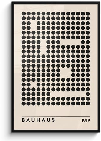 MuchoWow© Wandbilder mit Rahmen Wanddeko Bilder Wohnzimmer Moderne | 80x120 cm - Zimmerdeko Geschenk Bilderrahmen Bauhaus - Retro - Modern - Kunst - Abstrakte