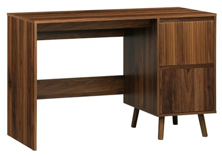sweeek - Escritorio escandinavo decoración Madera 2 cajones, Linear, Madera de Nogal, 120x48x75 cm