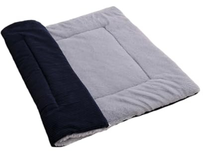 ifundom Haustier Katzenkissen Dicke Wärmende Bodenmatratze 60x40cm Aus Langlebigem Material Wendbar Für Katzen Träger Und Kisten Marineblau Größe s