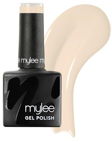 Mylee Gel Nail Polish 8ml [Cream On Top] - UV/LED Soak-Off Nail Art Manicure Pedicure for Professional, Salon & Home Use [White Range] - Long Lasting & Easy to Apply