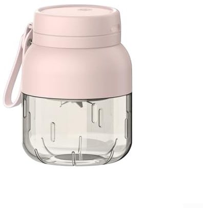 Yuanpgky Presse-agrumes portable de 600 ml avec 10 lames pour mixeur pour smoothies et jus, bouteille mélangeur électrique portable, rechargeable, compatible avec (rose)