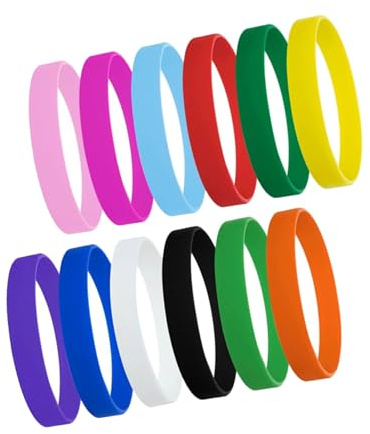 LOORGVEL 12 pezzi Braccialetti in Silicone Colorati per Leggeri e Anallergici Regali per Feste di Compleanno e Gadget per Ragazzi e Ragazze