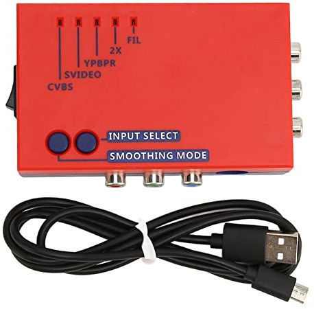Kelawoly RetroScaler2x Convertidor AV a, Material ABS, Rendimiento de Latencia Cero, de, Perfecto para Consolas de Juegos Retro como N64 y (rojo)