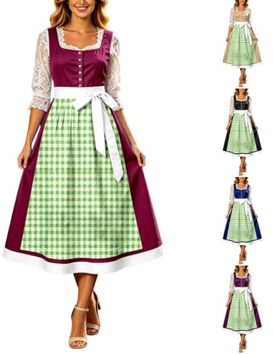 CEWIFO Disfraz Oktoberfest sin tirolesa, vestido tradicional bávaro, vestido tirolés