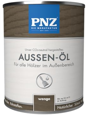 PNZ Außen-Öl | Nachhaltig hergestellt mit regionalen Rohstoffen | Made in Germany | Holzdeck, Holz-Terrasse, Fenster, Türen, Gartenhäuser, Spielgeräte, Gebinde:0.75L, Farbe:wenge