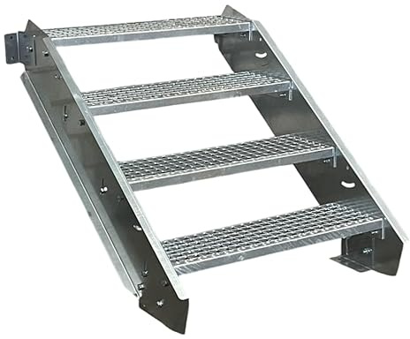 SRM Design 4 Stufen Stahltreppe Breite 90 cm verzinkt