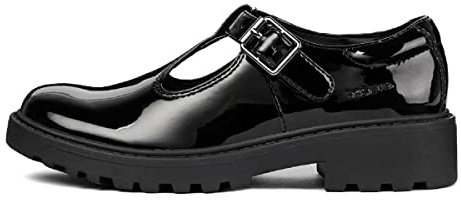 Geox Girls J Casey Ballerina, Black, 11.5 UK