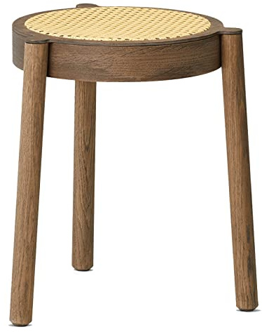 Northern dreibeiniger geflochtener Hocker aus der Serie Pal und aus Eiche, geräuchert, in der Farbe Braun, ø 37 cm, 2122