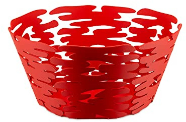 Alessi BARKET CESTO REDONDO ACERO Y RESINA ROJO 21cm