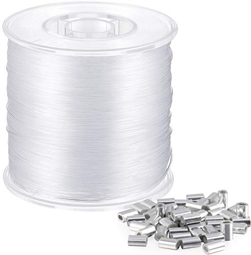 Sumind 200 m Angelschnur Transparent 0.8 mm klarer Nylonfaden Schlaufenmanschette für Nylon Angelsehne Nylonschnur zum Aufhängen von Ornamenten Schmuckherstellung