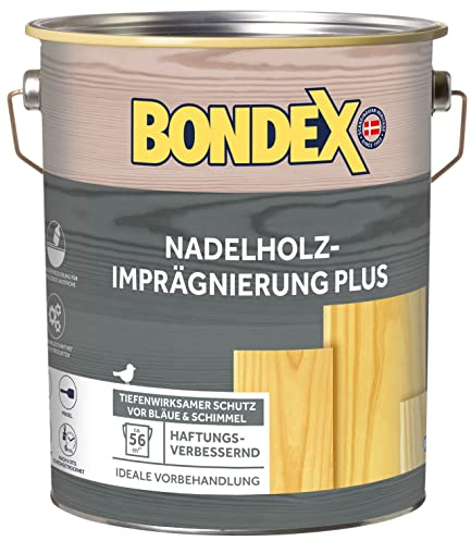 Bondex 430647 Nadelholz Imprägnierung Plus farblos 4 L für 24 m² - Tiefenwirksamer Schutz vor Bläue und Fäulnis - Holz Imprägnierung