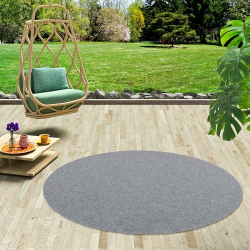 Snapstyle Kunstrasen Rasenteppich mit Noppen Kingston Grau Rund in 5 Größen