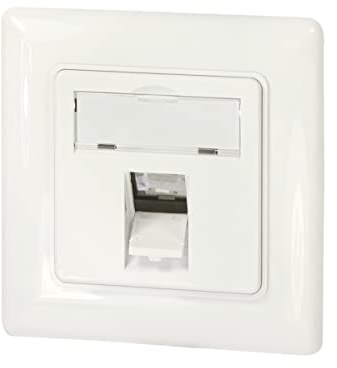 Logilink NK4053 NK4053-Scatola da incasso per 1 modulo Keystone, compatibile con design, bianco puro (RAL 9010), 1 porta