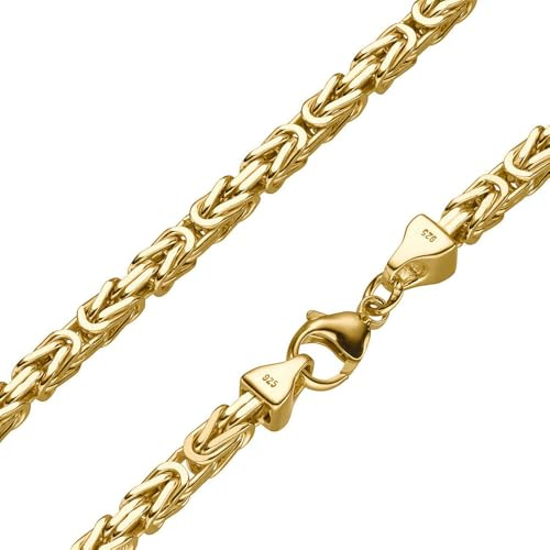 SchmuckForever Vergoldete 5mm Königskette 925 Silber massiv - Länge Wählbar - Gold Vergoldet - Collier Halskette oder Armband (20)