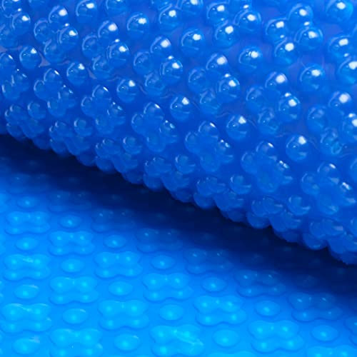 TONTAIN 12mil 300μm 15FT Round Blue Quadruple Bubble Solar Pool Cover Hot Tub Blanket Covers for InGround and AboveGround Swimming Pools Bubble-Side Down Pool Heating with Sun Power
