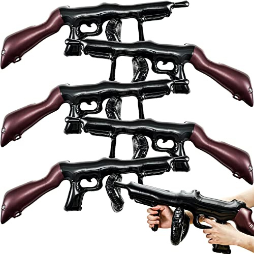 6 Stück Kostümzubehör - Aufblasbare Pistole Requisiten für Mottoparty Geburtstag Dekoration Cosplay Thema Party Geburtstag Ballon