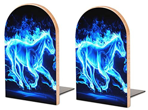 Packung Mit 2 Buchstützen Pferd Rutschfester Bücherständer Aus Holz Bücherregal Bücherhalter Für Home Desk Office Library