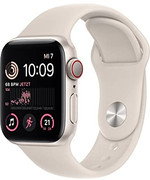 Apple Watch SE (Segunda generación) (GPS + Cellular, 40 mm), Carcasa de Aluminio Polarstern con Correa Deportiva Polarstern, Normal (Reacondicionado)