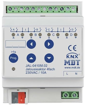 EIB, KNX, Shutterantrieb 4-fach, 4SU MDRC, 10A, 230VAC mit Fahrzeitmessung