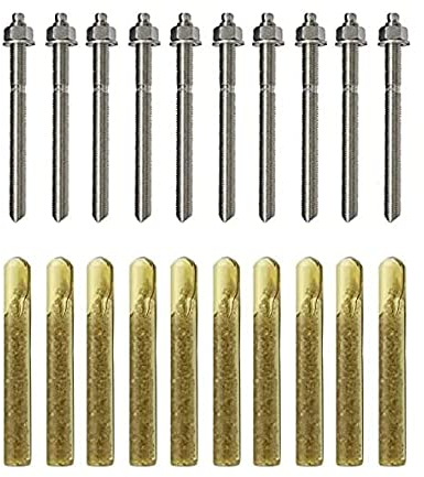 BATIFIX Verbundanker Set 10 Stück, Patrone + Ankerstange - Edelstahl A4 oder verzinkt I Styrolfrei Option 1 I Schwerlast-Anker I Schwerlast-dübel I Gewinde (Verzinkter Stahl, M10 x 165)