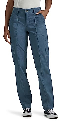 Lee Women's Ultra Lux Comfort with Flex-to-Go Utility Pant Deep Waters 18 Long