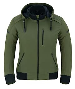 BLACKWILD Motorradjacke Damen | City Street CE-zertifiziert Protektorenjacke | Leicht und Atmungsaktiv Motorradjacke Damen mit Abnehmbarer Kapuze (3XL, Mint)