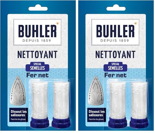 Buhler - Nettoyant fer à repasser - spécial semelles - 2 bâtonnets (Lot de 2)