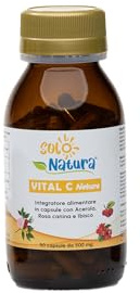 Vital C Natura - Integratore Naturale a base di Acerola, Rosa Canina e Karkadè per Benessere Immunitario e Antiaging - 90 Capsule