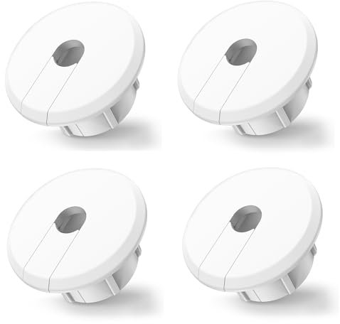Sactulaz Wall Bushing Grommet for Starlink Dishy Router Ethernet Adapter Cable, Starlink Cable Routing Kit Feed-Through for 1 inch Wall Hole and Furnitures Wire Hole (White, 4 Pack)