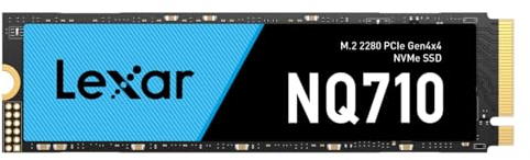 Lexar NQ710 2TB PCIe 4.0 SSD interno, M.2 2280 PCIe Gen4x4 NVMe 1.4, riproduzione fino a 5000 MB/s, SSD interno ad alte prestazioni per giochi e editing video