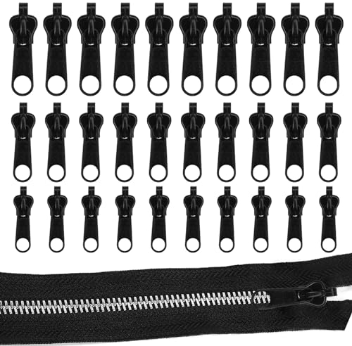 30 Stück ReißVerschluss Zipper Ersatz,Reissverschluss Reparatur,ReißVerschluss Reparatur Set,ReißVerschluss Schieber Ersatz,ReißVerschluss Anhänger für Kleidung, Jacken, Geldbörsen, Gepäck, Rucksäcke