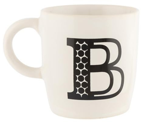 FabFinds Hugga Mug with Initials Classic Ceramic Mug Large Gift Coffee Cups 330ml (B)