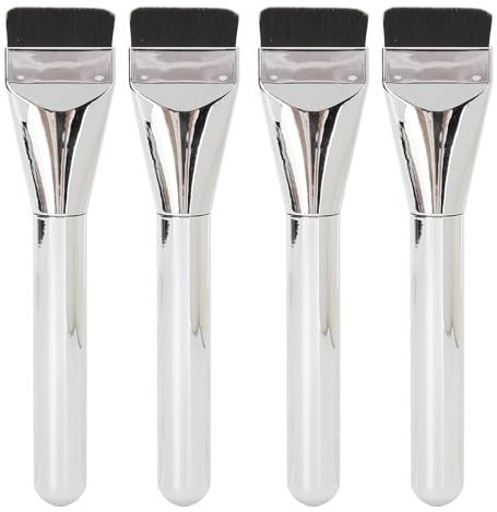 Brocha Plana para Base Líquida, 4 Piezas, Brocha Plana para Maquillaje con Pelo Suave y Esponjoso para Cobertura, Brocha Ultrafina para Mascarilla Facial para una Aplicación de