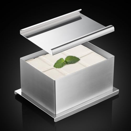 YUANGANG Machen Sie Tofu wie ein Profi-Tofu-Pressen-Set aus Edelstahl mit mehreren Ablauflöchern, Küchenwerkzeug für die Herstellung von Tofu (groß)