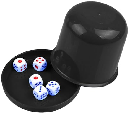 Würfel-Shaker-Becher-Set, Würfelbecher-Set für Erwachsene - Würfel- und Tassenset | Familien-Würfelbecher-Set, Würfel-Shaker-Becher mit 5 Würfeln, Würfel-Shaker für Bar-, Familien-Würfelspiele