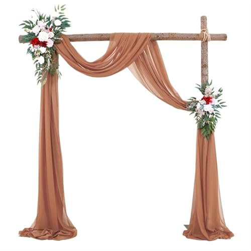 70*600 cm Hochzeitsbogen Drapieren Chiffon Stoff Drapieren Vorhang Vorhänge Hochzeit Chiffon Drapieren Zeremonie Empfang Hängende Dekoration Hochzeit Bogen Sheer VorhäNge Hintergrund(26,75x300cm)