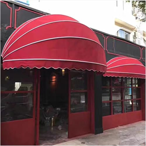 Faltbarer Aluminiumrahmen, Kuppelmarkise, für alle Jahreszeiten, rot, 120 cm, regendicht, schneefest, sonnenfest, für Fenster, Markise, Tür, Markise