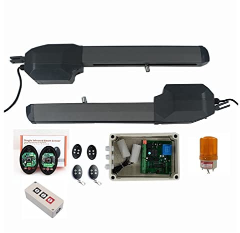 Set Apricancello Elettrico, Attuatore lineare elettrico 500 kg Motore di apertura automatica del cancello a battente for la sicurezza domestica/Fattoria/Garage/Affari,Apriporta automatico(Kit 4)