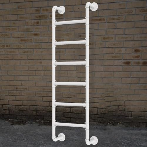 Scala in metallo per letto a castello per la casa, soppalco, montaggio a parete, in ferro battuto, con 5 8 gradini, capacità 150 kg (119,4 cm)
