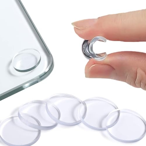 TSUOUKL 50 Stück Antirutsch für Glasplatten, Transparente Antirutsch Pads, Gummi Glas Tischplatte Greifer Silikon Punkte Für rutschfest Für Esstische, Couchtische, Werkbänke, Schneidebretter